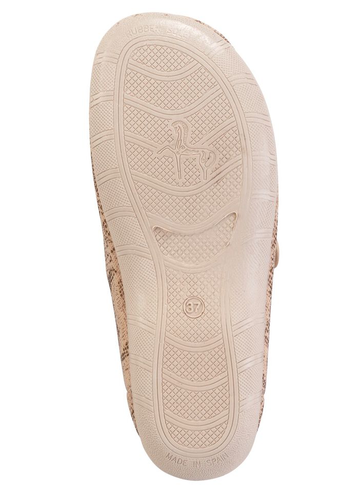 ELENA EDEN Hausschuh aus teilweise gl&auml;nzend bedrucktem Textilmaterial BEIGE