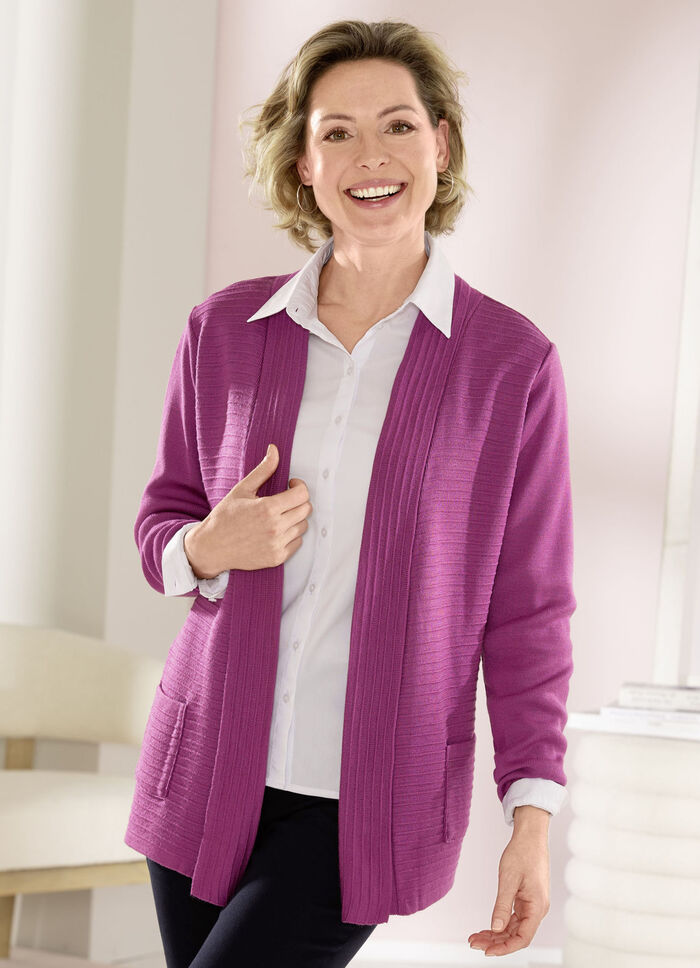 Strickjacke mit Streifenstruktur 