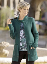 Strickjacke mit Bindeband zur Weitenregulierung 
