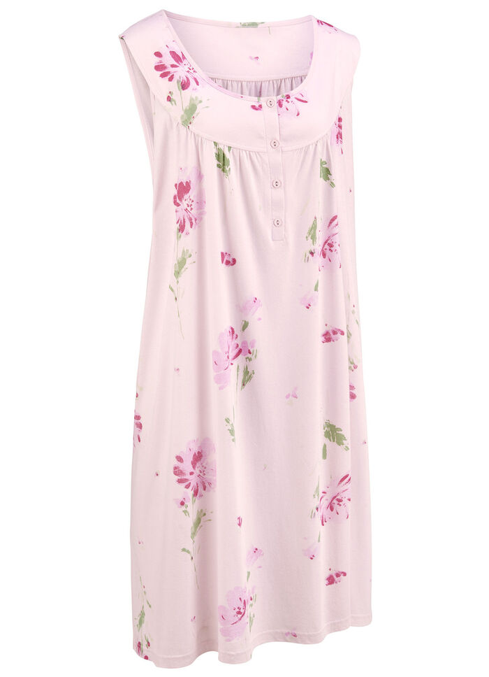 Nachthemd mit breiten Trägern und Blende 