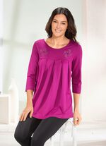 Longshirt mit Zierplättchen in 3 Farben FUCHSIA