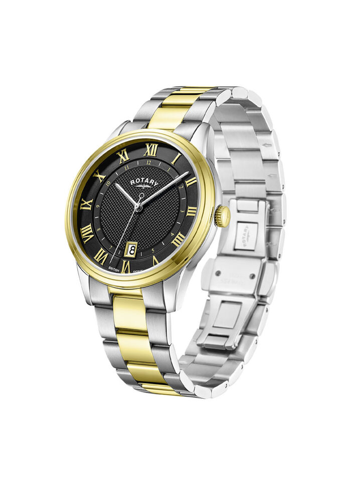 Rotary Quartz-Herrenuhr in Bicolor 