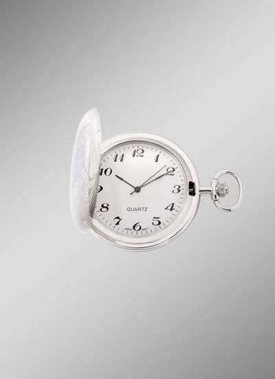 Quartz-Taschenuhr mit Metallgehäuse 