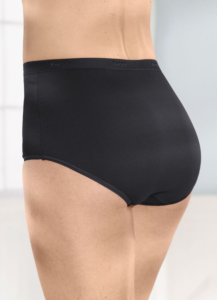 brio lingerie Fünferpack Slips mit elastischen Abschlüssen 3X ROT, 2X SCHWARZ