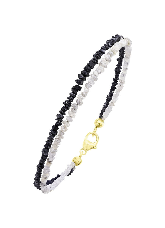 Raffiniertes Armband mit Roh-Diamanten in Hell- und Dunkelgrau 