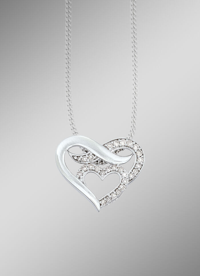 Süßer Herz-Anhänger mit Diamanten 