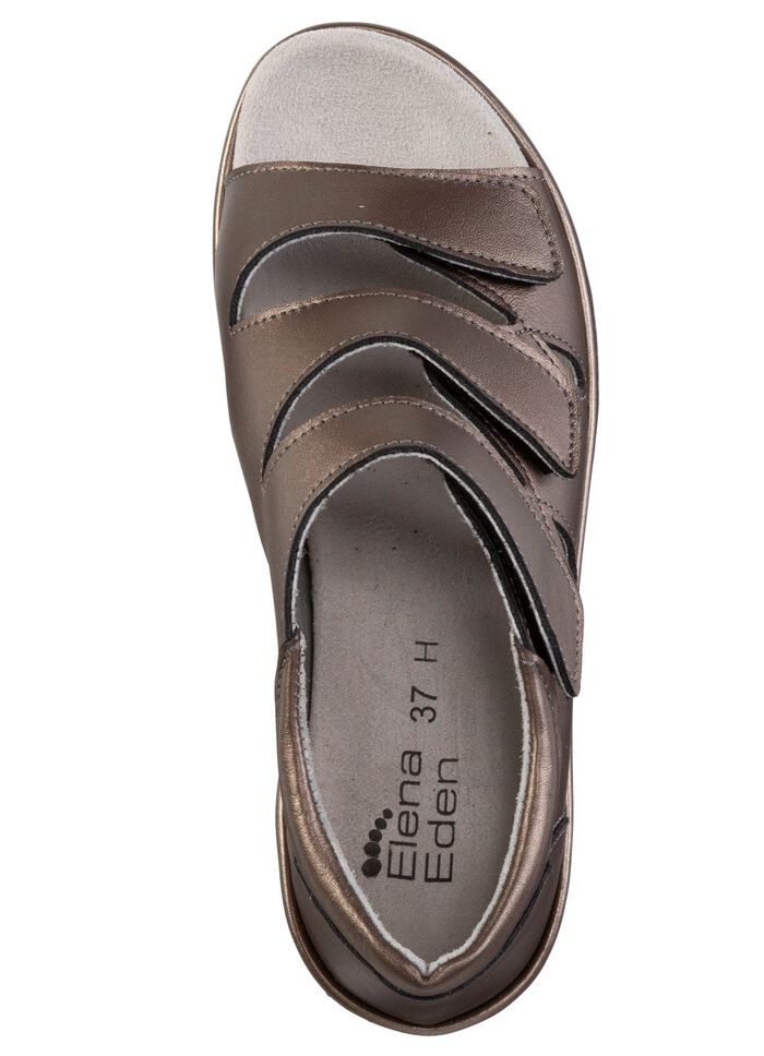 ELENA EDEN Sandale aus teilweise schimmerndem Nappaleder BRONZE