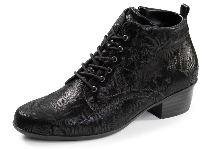 Waldläufer, bequeme Damen-Stiefeletten, Winterschuhe, Weite H, mit herausnehmbarem Fußbett SCHWARZ