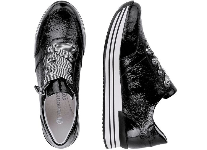 Remonte Sneaker mit effektvoller Schn&uuml;rung SCHWARZ
