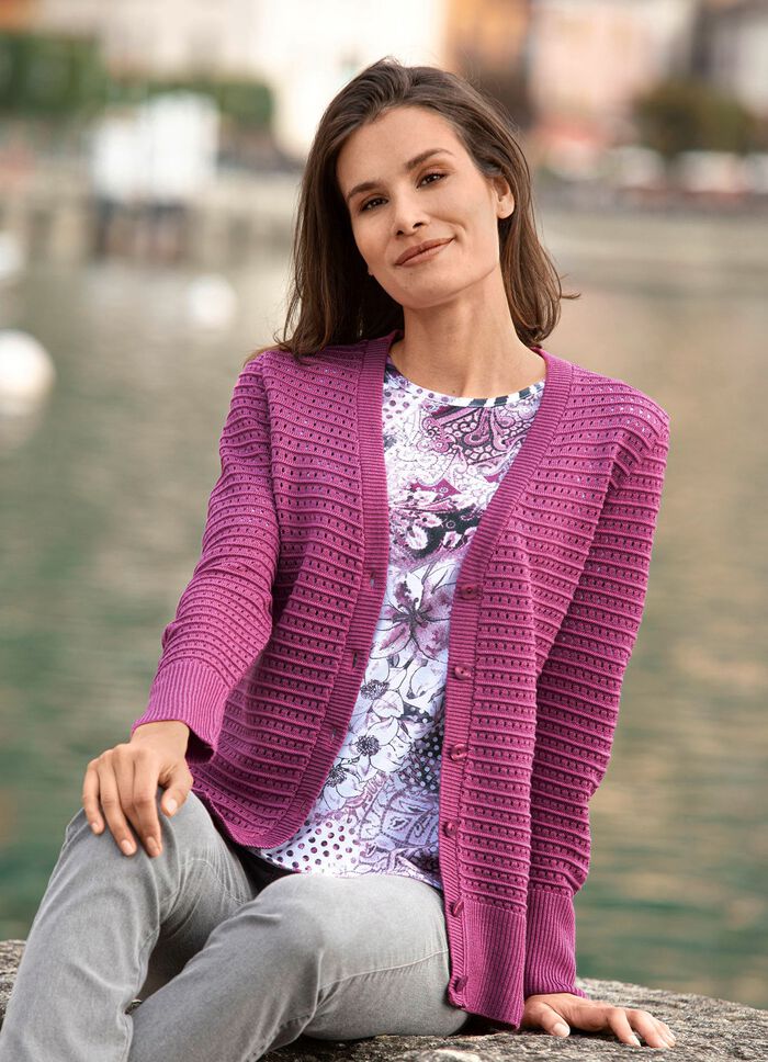 Strickjacke mit leichtem Glanz AZALEE