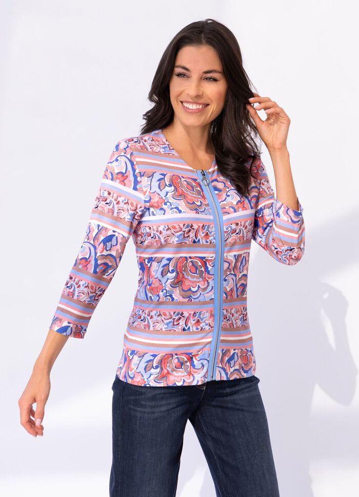 Shirtjacke mit durchgehendem Rei&szlig;verschluss  