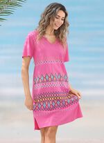 Zweierpack Kleider mit platziertem Druckdessin, aus reiner Baumwolle 