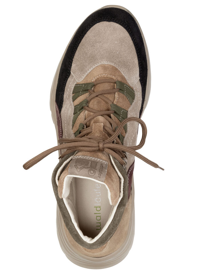 Waldläufer, bequeme Damen-Stiefeletten, Weite H, mit herausnehmbarem Fußbett TAUPE-MULTICOLOR