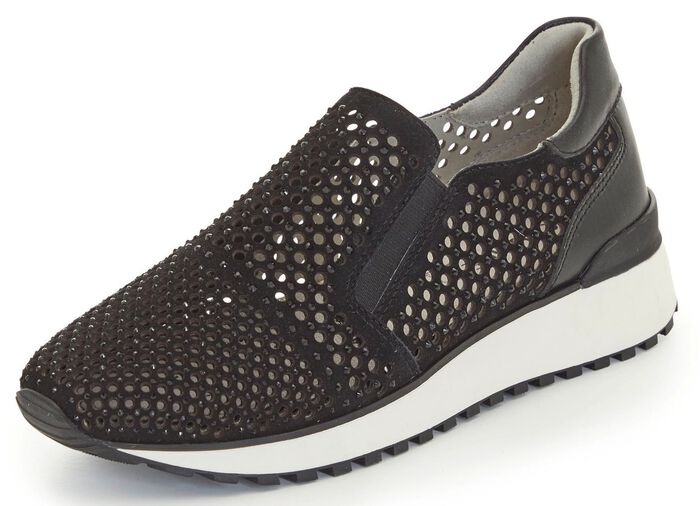 Caprice Slipper mit Glitzersteinchen SCHWARZ