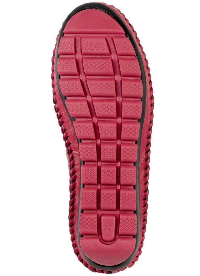 Gemini, bequeme Damen-Slipper, Weite G, mit herausnehmbarem Fußbett SCHWARZ-ROT