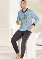 Schlafanzug mit V-Ausschnitt und Bündchenabschlüssen 