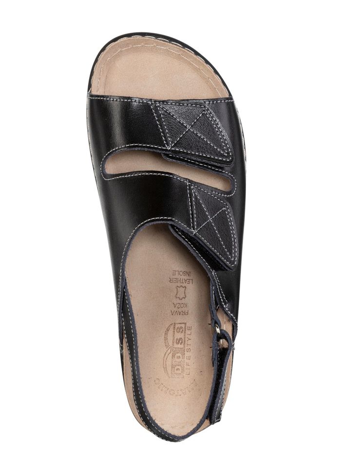 Sandale mit Kontrastn&auml;hten 