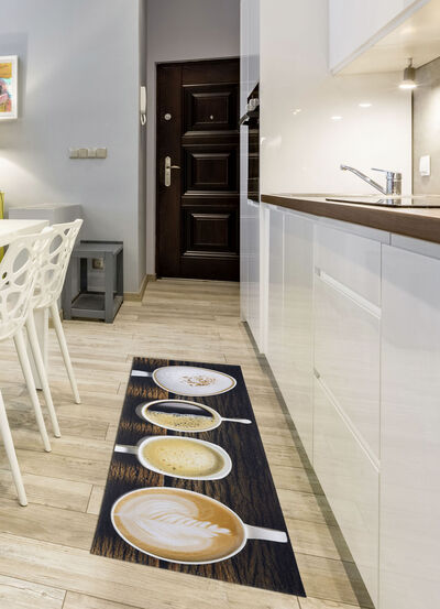 Küchenläufer Kaffeetassen, mit rutschhemmender Rückseite 