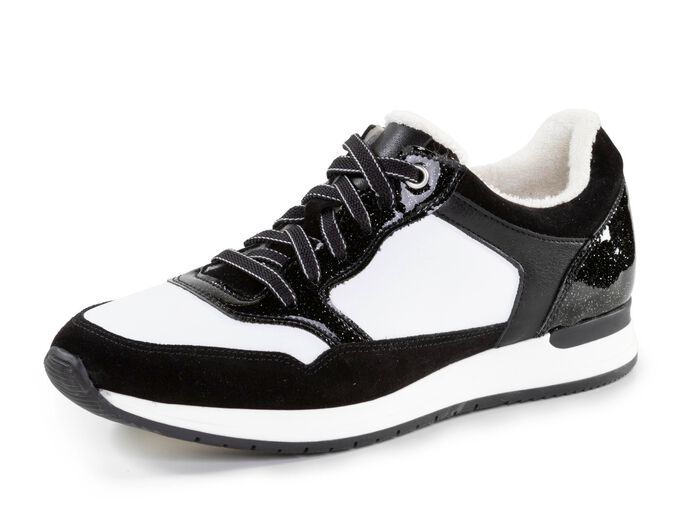 ELENA EDEN Sneaker aus Nappa-und Veloursleder SCHWARZ-WEISS