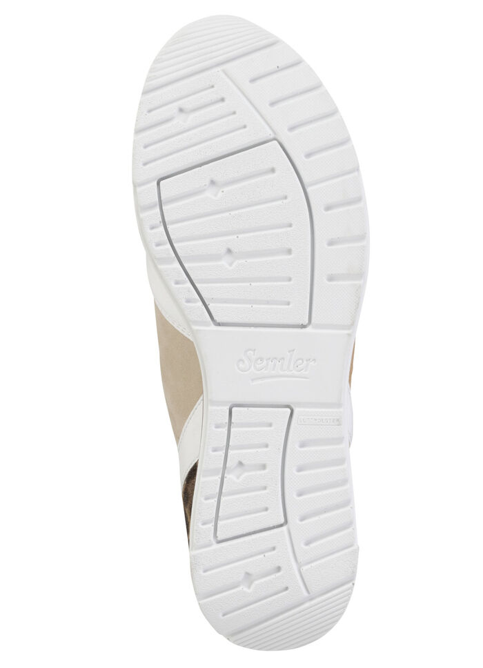 ELENA EDEN Sneaker mit Leo-Print und Metallic-Besätzen WEISS-BEIGE-BRAUN