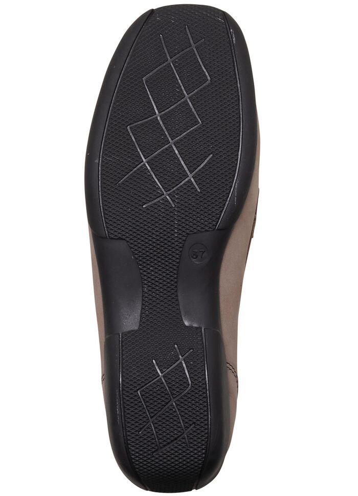 ELENA EDEN, bequeme Damen-Slipper, Weite H, mit herausnehmbarem Fu&szlig;bett TAUPE