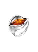 Eleganter Damenring mit echt Bernstein 