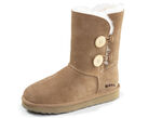 ELENA EDEN, gefütterte Damen-Stiefel, Winterschuhe, mit Lammfell NATURBRAUN