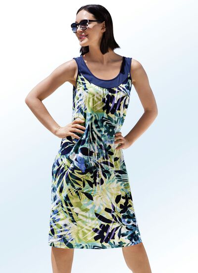 Kleid mit Raffungen, ärmellos 