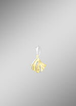 Ginkgoblatt-Anh&auml;nger in Bicolor mit synth. Zirkonia 