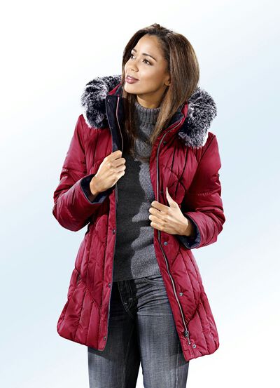 Funktionsjacke mit abnehmbarem Kunstpelz-Besatz 