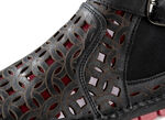 Gemini, sommerliche Damen-Boots, Weite G, mit herausnehmbarem Fußbett SCHWARZ-RUBINROT