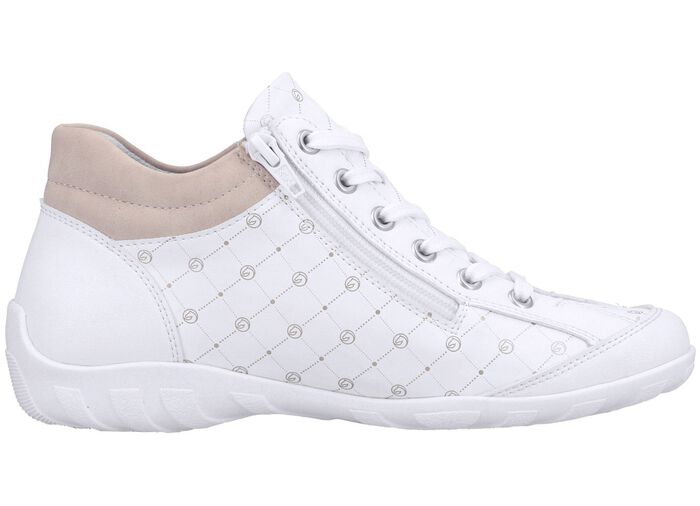 Remonte Schn&uuml;r-Bootie aus bedrucktem und metallisch schimmerndem Synthetikmaterial 