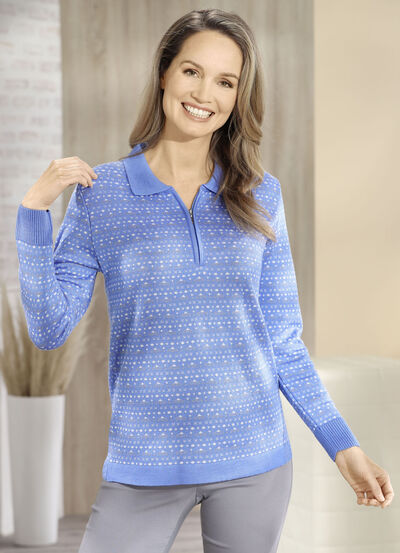 Pullover in feinem Jacquard-Dessin 