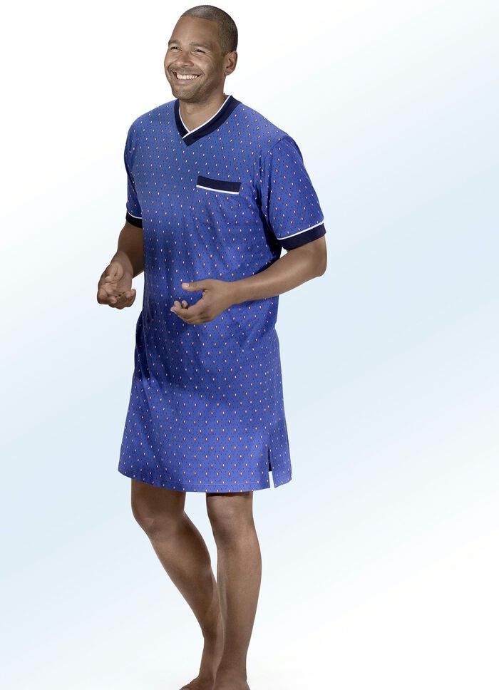 Zweierpack Nachthemden mit V-Ausschnitt und Seitenschlitz 