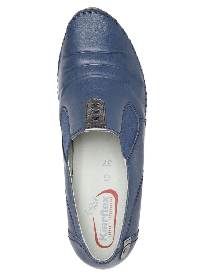 ELENA EDEN Mokassin-Pumps mit Metallic-Lederbesätzen BLAU
