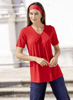 Shirt mit Kellerfalte in 2 Farben ROT