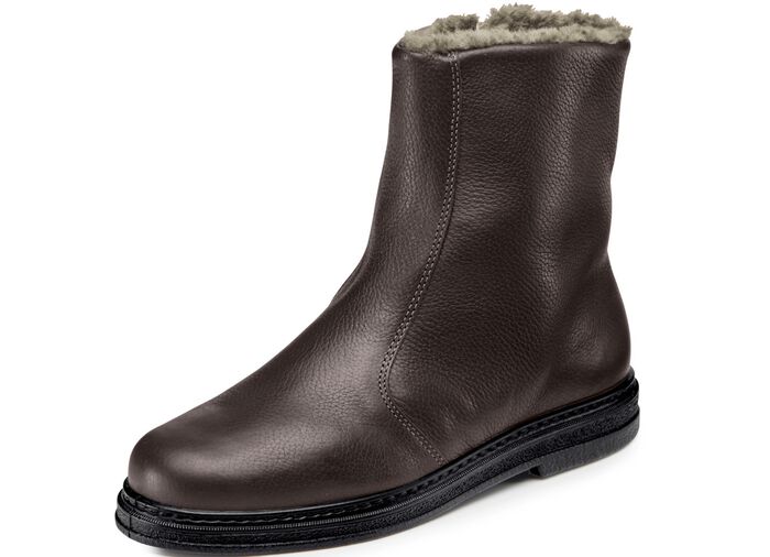 GINO GALANTE, gef&uuml;tterte Herren-Stiefel, Winterschuhe, mit Lammfell MOKKA