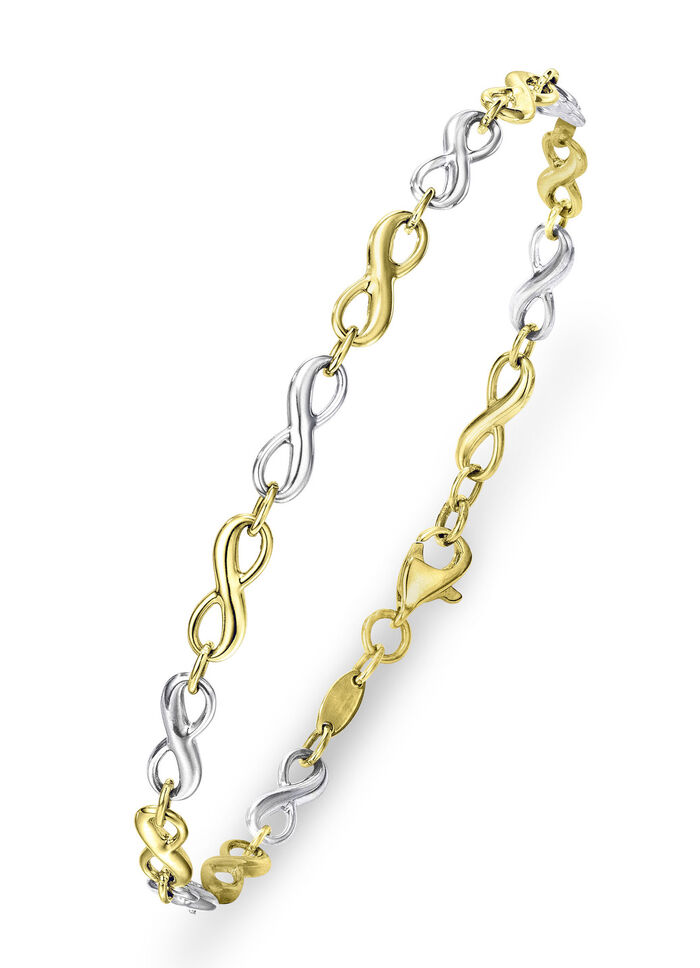 Bicolor-Armband mit Unendlichkeitssymbol 