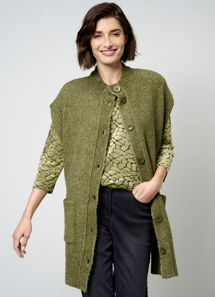 Strickweste aus Bouclé-Melangegarn 