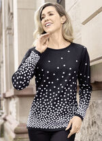 Pullover mit grafischem Dessin im Verlauf 