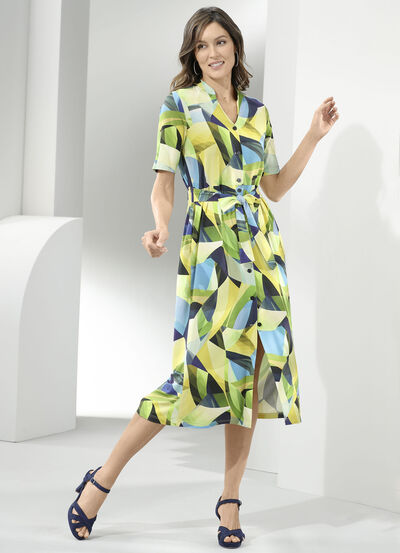 Kleid mit farbbrillantem Druck 