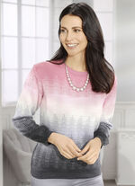 Pullover in Jacquard-Dessin ROSÉ-WEISS-GRAU