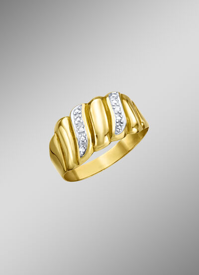Bicolor Damenring mit Diamant  Bicolor Damenring mit Diamant