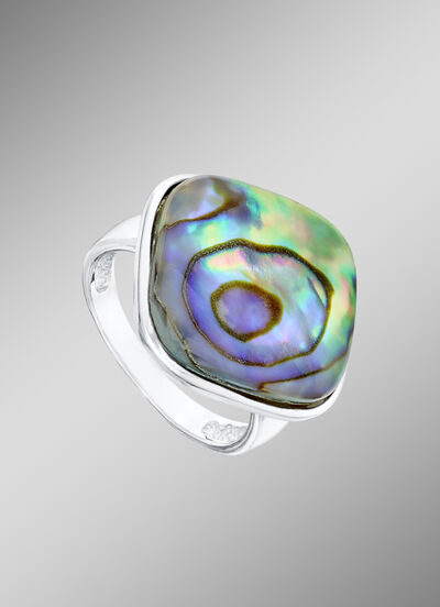 Damenring mit Kristall-Abalone 