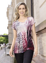 Shirt mit interessantem Halsausschnitt  BORDEAUX-ROSÉ