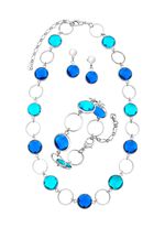 Schmuckset, 3-teilig, mit Kristallsteinen 