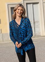 Bluse mit Schluppe zum Binden in 2 Farben BLAU-SCHWARZ