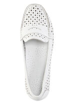 Gemini Slipper aus Nappaleder mit Lederspange WEISS