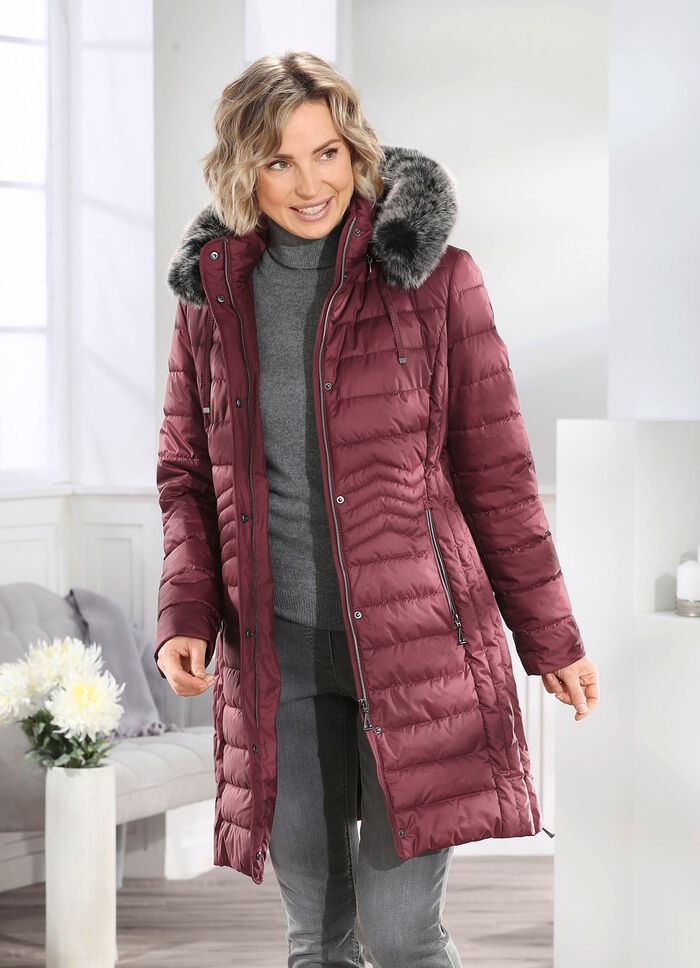 Kurzmantel mit seitlicher L&auml;ngssteppung 