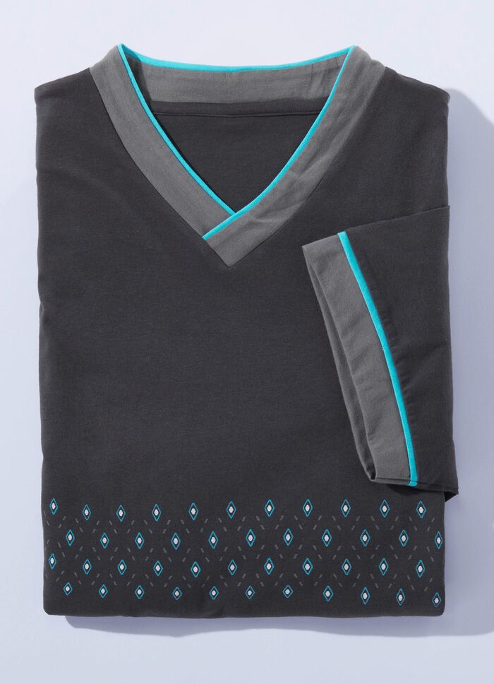 Zweierpack Nachthemden mit V-Ausschnitt und Seitenschlitz 